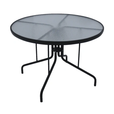 Купить Стол "CAFE" D=60 см стальной, столешница стекл. (черный) (1) "ALFART"