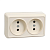 Купить Розетка открыт. уст. "Октава" 2-х местн. рс22-2-окм, 10а, кремовый (1/24/288) "IEK"