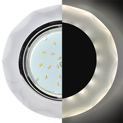 Купить Светильник встроенный Ecola GX53-H4 LD5313 Круг с вогн гран Хром/Хром 38х126