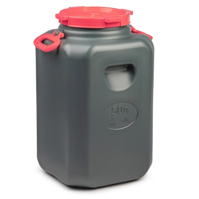 Купить Канистра-бочка пласт. "Эконом" 50 л с крышкой и ручками, горловина 215 мм (1/4) "Альтернатива" м8331