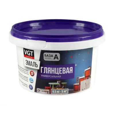 Эмаль вд-ак-1179  универсал.  глянц. база а супербелая  0,5 кг (1/6) "Вгт"