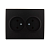 Купить Розетка "KARINA" 2-х местн., черный бархат (1/10/120) "LEZARD" 707-4200-128B