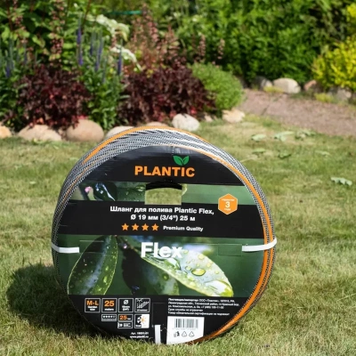 Купить Шланг пвх 3/4" армиров. "FLEX" 25 м, 4-х слойный (1/3) "PLANTIC" 19001-01