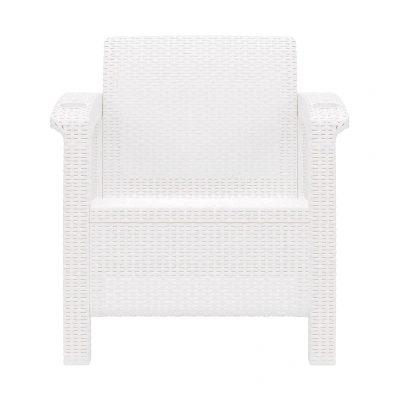 Купить Кресло пласт. "Ротанг плюс" 730*700*790 мм (белый) (1) "Альтернатива" м8417