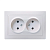 Купить Розетка "Кварта" 2-х местн. рс12-2-кб, 10а (керам.) белый (1/10/100) "IEK"