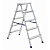 Купить Стремянка двухсторонняя алюминиевая 5 ступеней (1) "Алюмет"