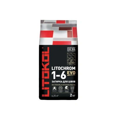 Купить Затирка "LITOCHROM 1-6 EVO" LE.130 серый, 2 кг (1/15) LITOKOL