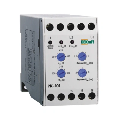 Купить Реле контроля фаз рк-101 тип 01 380в (1/40) "DEKRAFT"