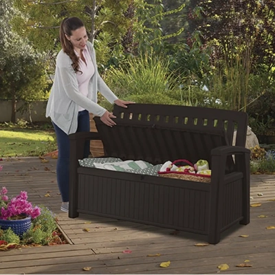Купить Скамья-сундук пласт. "PATIO BENCH" 138*63*88 см, 227 л (коричневый) "KETER"