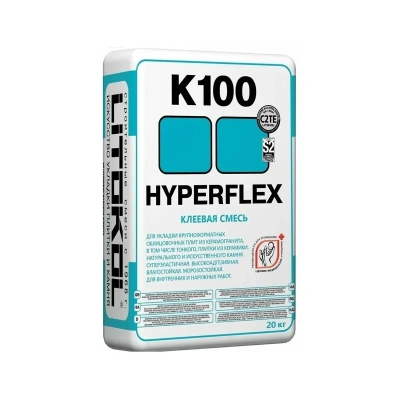 Купить Клей для плитки для внутр. работ "HYPERFLEX K100" 20 кг (белый) (1) LITOKOL