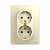Купить Розетка "GLOSSA" 2-х местн. с заземл. 16а, бежевый (1/10/60) "SCHNEIDER"