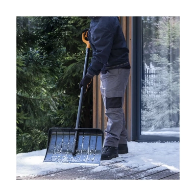 Купить Лопата снег. "SNOW" 545*365 мм дерев. черенок, ручка, алюм. пластина (1) "PLANTIC" 12005-01