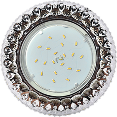 Купить Светильник встроенный Ecola GX53-H4 LD7009 Круг Кристалл Черный/Хром 40х125
