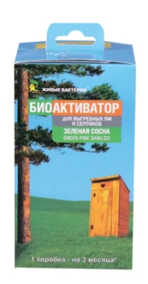 Купить Биоактиватор "Зеленая сосна" 300 г (12 доз) для туалетов без водяного слива (1/6)