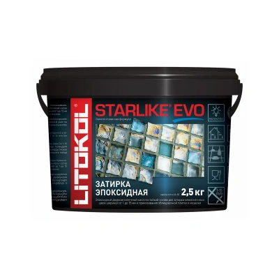 Купить Затирка эпоксидная 2-х комп. "STARLIKE EVO" S.110 GRIGIO PERLA, ведро 2,5 кг (1) LITOKOL