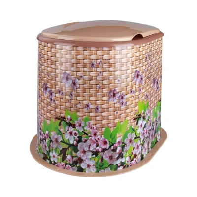 Купить Туалет дачный пласт. с крышкой  (декор плетенка) (1/5) "Альтернатива" м3025