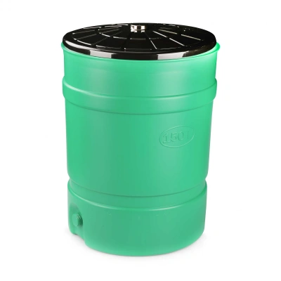 Купить Бочка-бак пласт. с крышкой 150 л (1/2) "Альтернатива" м8139