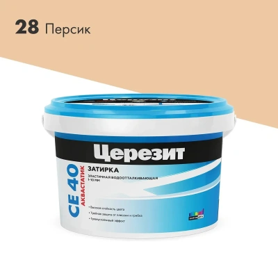 Купить Затирка се 40 AQUASTATIC №28 персик, ведро 2 кг (1/12) "CERESIT"