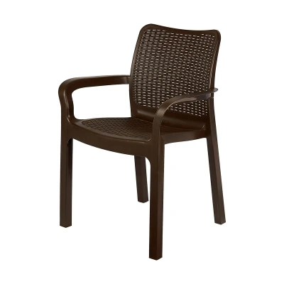 Купить Кресло пласт. "RATTAN" (горький шоколад) (1/4) "INGREEN"  ING6182гшк