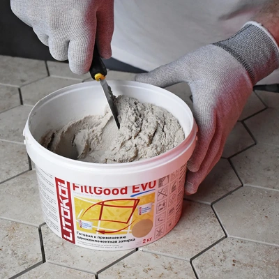 Купить Затирка "FILLGOOD EVO" F.205 TRAVERTINO, ведро 2 кг (1) LITOKOL