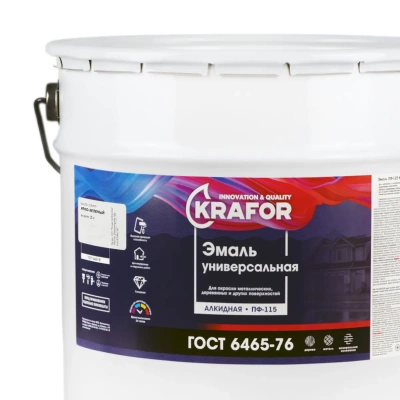 Эмаль пф-115 ярко-зеленая 20 кг (1) "KRAFOR"