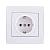 Купить Розетка "RAIN" 1 местн. с заземл. (керамика) белый (1/10/120) "LEZARD" 703-0202-122
