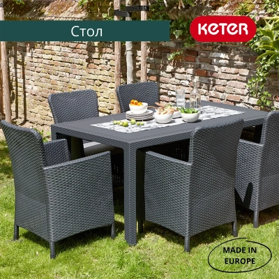 Купить Стол пласт. "MELODY TABLE" 160,5*94,5*74,5 см (графит) "KETER"