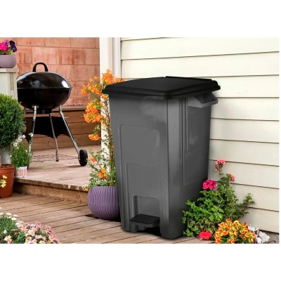 Купить Бак пласт. для мусора "FREESTYLE" с крышкой на колесах 100 л, с педалью (1) "SPIN&CLEAN" SC700221026