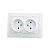 Купить Розетка "MIRA" 2-х местн. (керамика) белый (1/10/120) "LEZARD" 701-0202-128