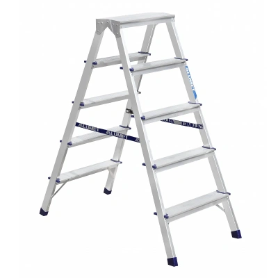 Купить Стремянка двухсторонняя алюминиевая 5 ступеней (1) "Алюмет"