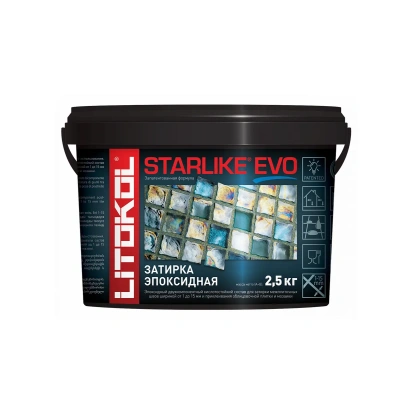 Купить Затирка эпоксидная 2-х комп. "STARLIKE EVO" S.100 BIANCO ASSOLUTO, ведро 2,5 кг (1) LITOKOL
