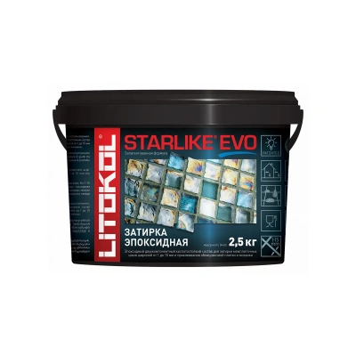 Купить Затирка эпоксидная 2-х комп. "STARLIKE EVO" S.145 NERO CARBONIO, ведро 2,5 кг (1) LITOKOL