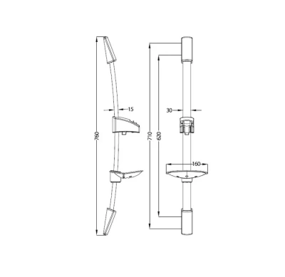 Купить Стойка для душа с мыльницей 76 см (1/10) "IDDIS" A30311