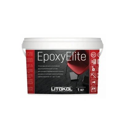 Купить Затирка эпоксидная 2-х комп. "EPOXYELITE" E.01 зефир, ведро 1 кг (1) LITOKOL