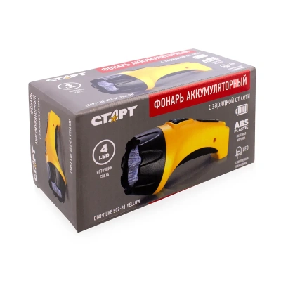 Купить Фонарь светодиодн. аккум. LHE 502-B1 корпус пласт. 4 LED лампы (желтый) (1/120) "Старт"