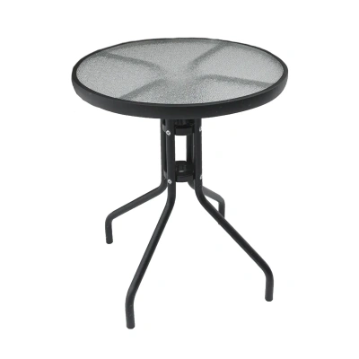 Купить Стол "CAFE2" D=80 см стальной, столешница стекл. (графит) (1) "ALFART"