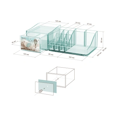 Купить Органайзер для косметики и аксессуаров "TRAVELLING" 30,5*15,3*9 см (1/12) "VALIANT" TC-ORG-S17