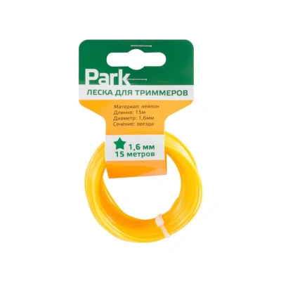 Купить Леска для триммера 1,6 мм 15 м звезда (1/70) "PARK"