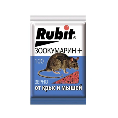 Купить Средство от крыс и мышей "Зоокумарин+" гранулы (зерно) 100 г (1/50) "RUBIT"