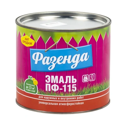 Эмаль "Фазенда" пф-115 черная 1,9 кг (1/6) текс