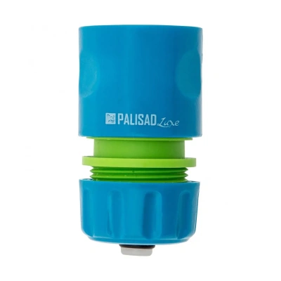 Купить Соединитель для шлангов "LUXE" 1/2" пласт. быстросъемный, однокомпонент., аквастоп (1/240) "PALISAD"