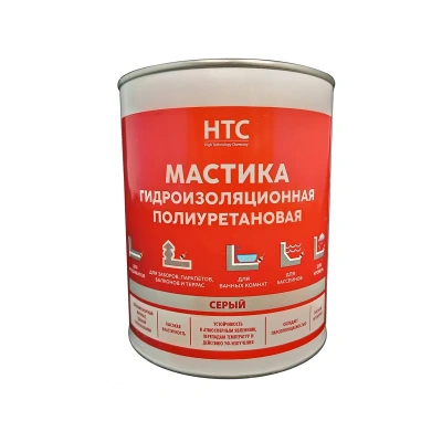 Купить Мастика гидроизоляционная полиуретановая 1 кг серая (1) "HTC"