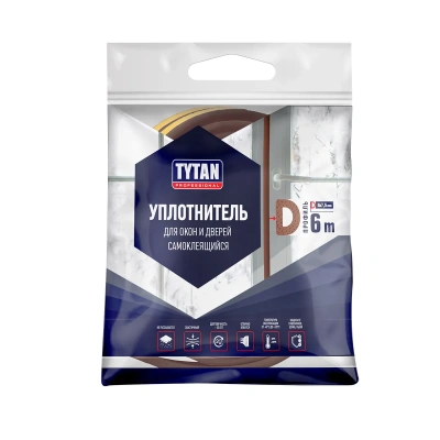 Купить Уплотнитель D 9 X 7,5 MM коричневый 6 м (1/20) "TYTAN PROFESSIONAL"