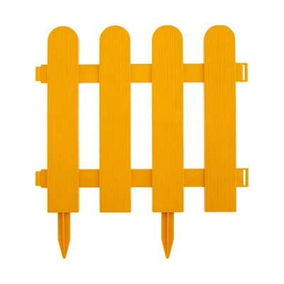 Купить Забор декоративный "Классика" пласт. 0,29*2,24 м 7 секций (желтый) (1/5) "PALISAD"