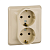 Купить Розетка "Этюд" 2-х местн. с заземл. 16а, кремовый (1/15/90) "SCHNEIDER"