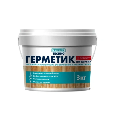 Герметик акриловый "Теплый шов" 3 кг медовый (1) "CEMMIX"