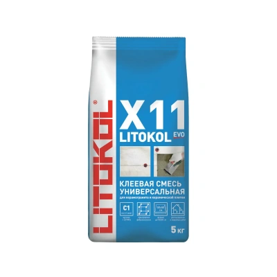 Купить Клей для плитки и керамогранита "X11 EVO" 5 кг (1/6) LITOKOL