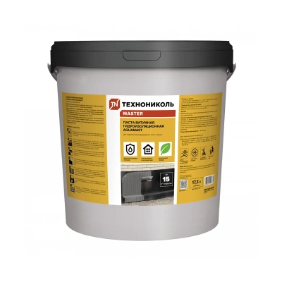 Купить Мастика битумная "AQUAMAST" гидроизол. универс. морозостойкая 17,3 л/ 15 кг (1) "Технониколь"