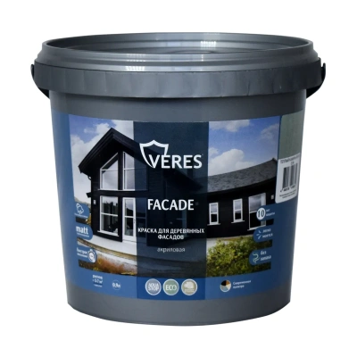 Краска "FAсADE" для деревянных фасадов акриловая теплый камень 0,9 л (1/8) "VERES"
