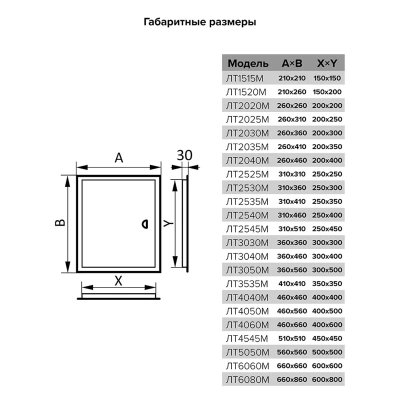 Купить Люк-дверца ревизионная 310 х 410 мм с фланцем,ручкой,магнит. замками, метал. (1/10) "EVECS" лт2535мп